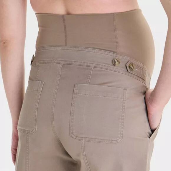 Isabel By Ingrid & Isabel Over The Belly High-Rise Brown Maternity Pants S - Picture 2 of 8